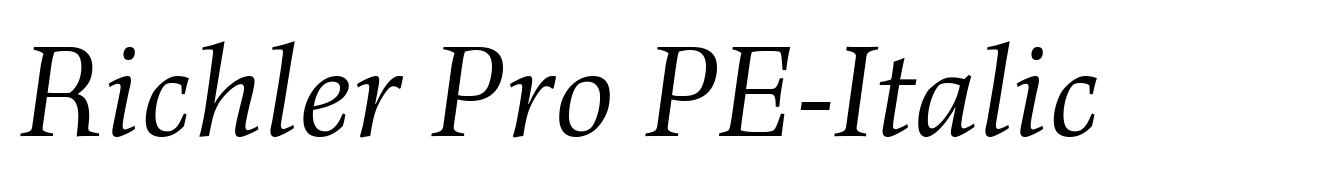 Richler Pro PE-Italic